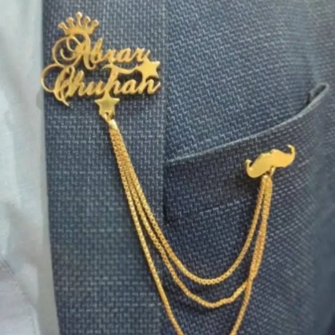 Wedding Fancy Brooch with Custom Name