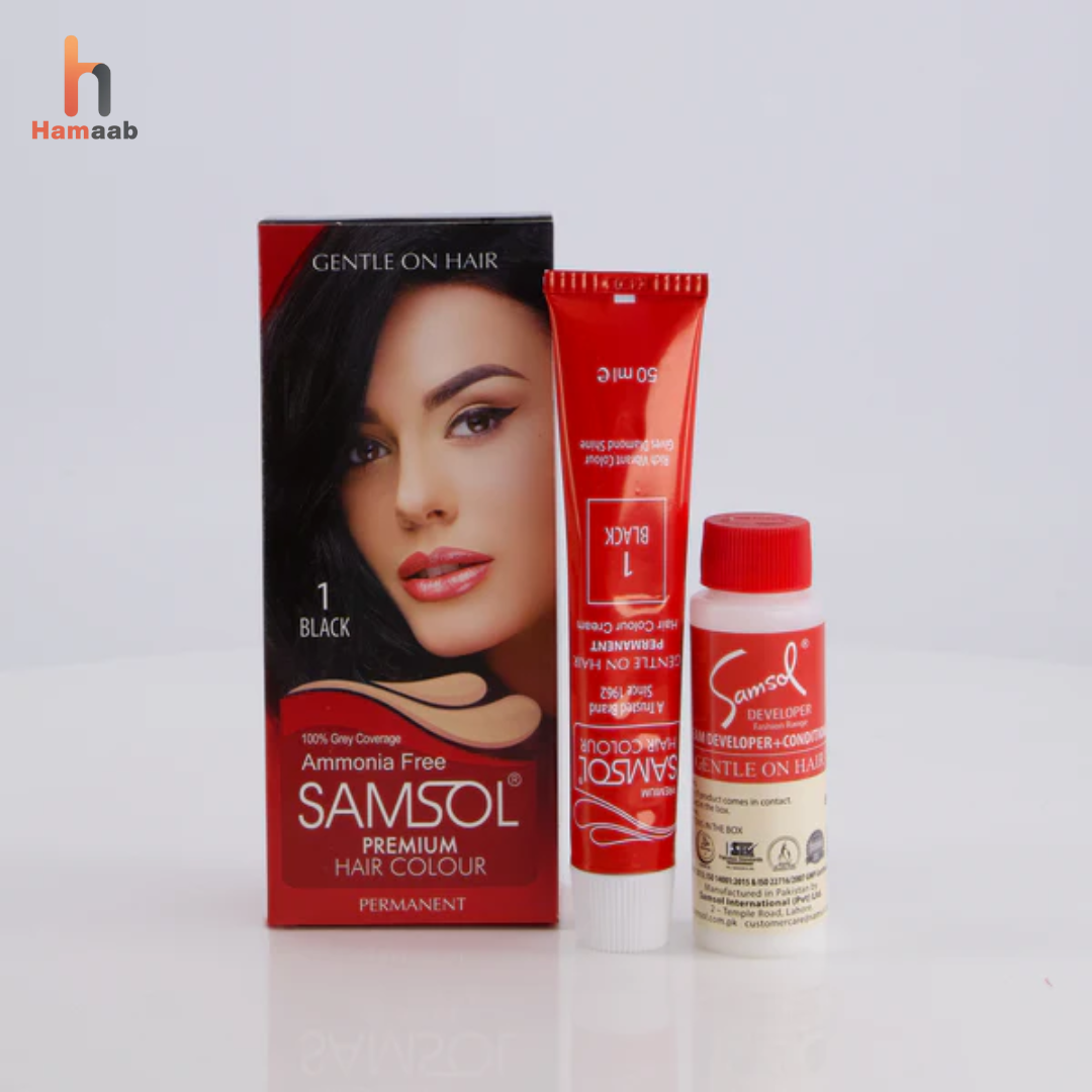 Samsol Hair Colour - 1 Black - Non Metallic Dye