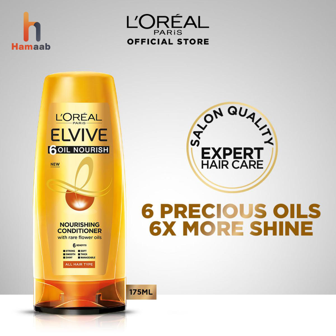 LOreal Paris Elvive 6 Oil Nourish Conditioner 175 ML – For Dull & Dry Hair