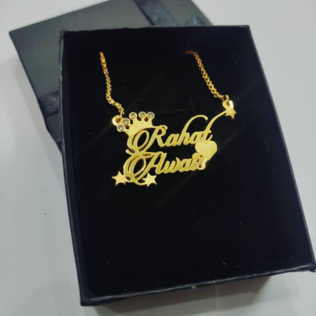 Customized Double Name Heart Locket – Rahat & Awais
