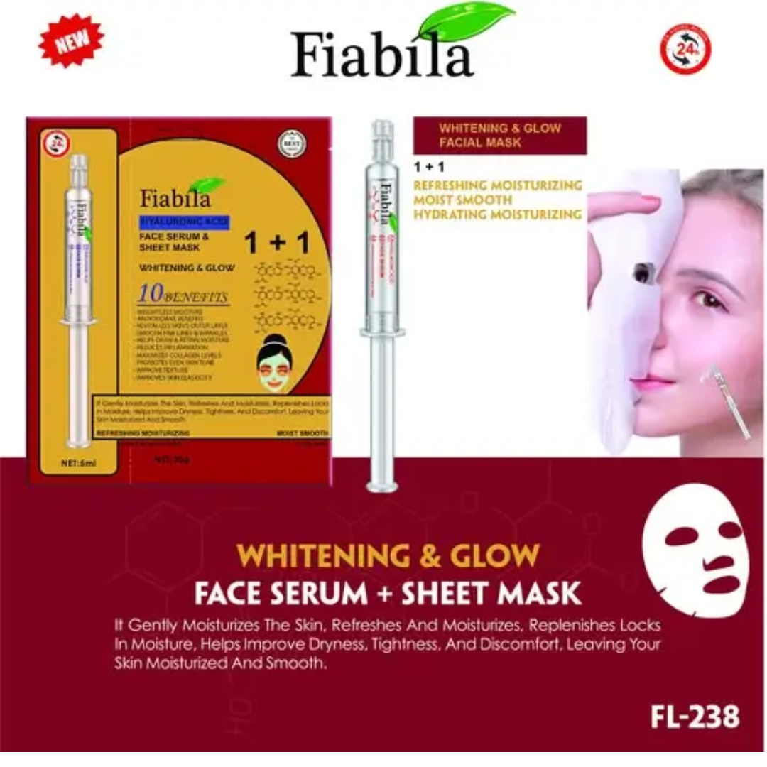 Fiabila Face Serum & Sheet Mask with Hyaluronic Acid – FL-238