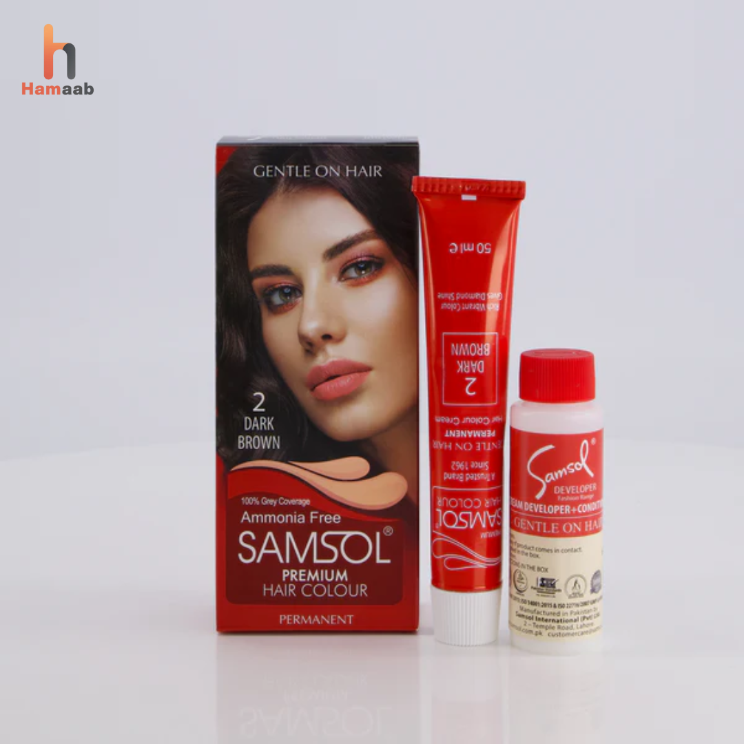 Samsol Hair Colour - 2 Dark Brown - Non Metallic Dye