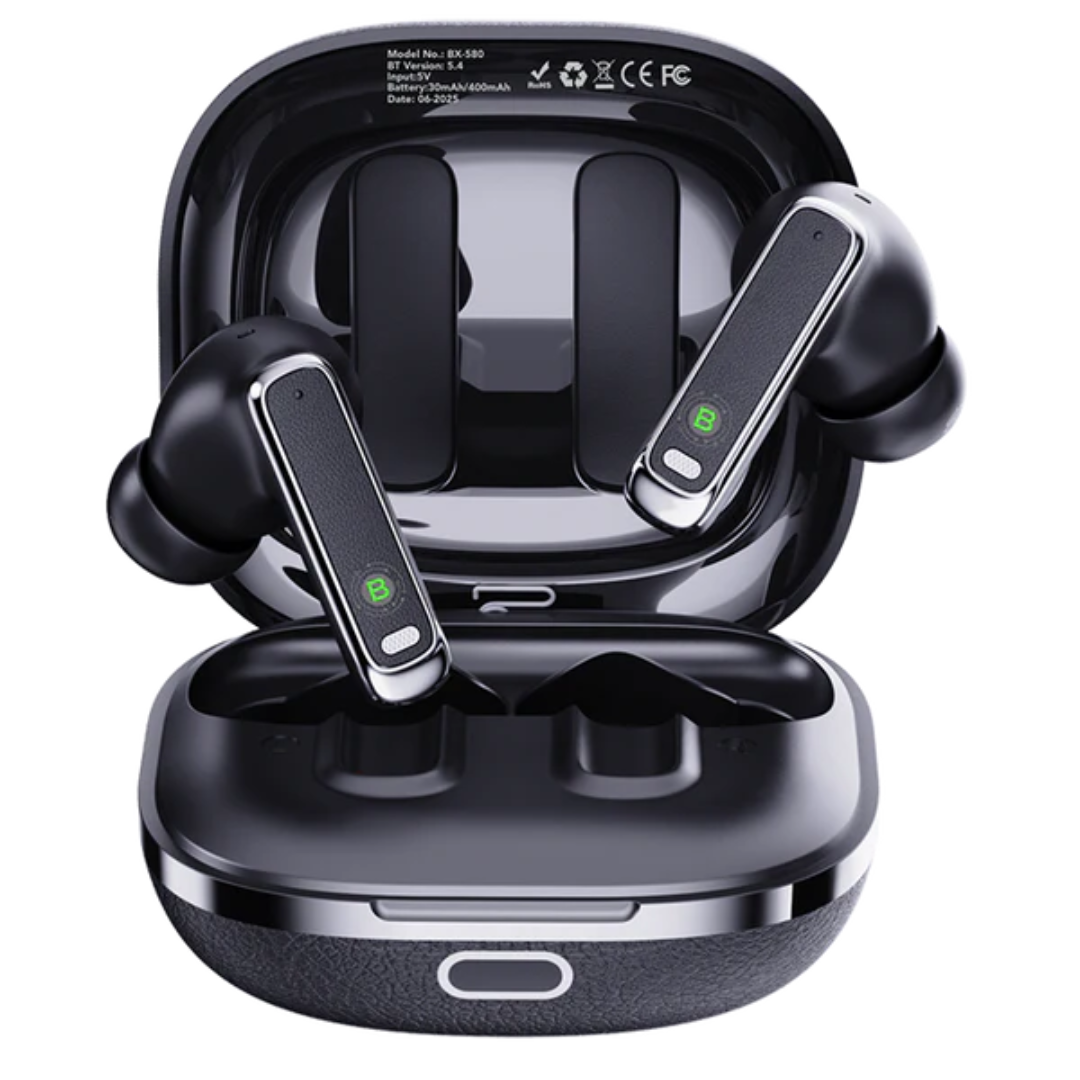 BLUK’S BX-580 – ENC Quad Mic | Bluetooth 5.4 | Premium Leather Design