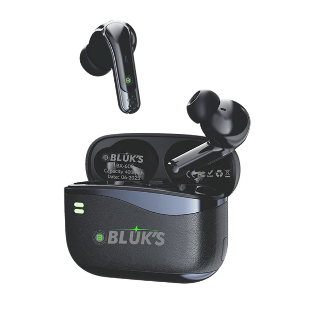 BLUK’S BX-600 AirBuds – Quad Mic ANC + ENC Gaming TWS with 2.4G Dongle