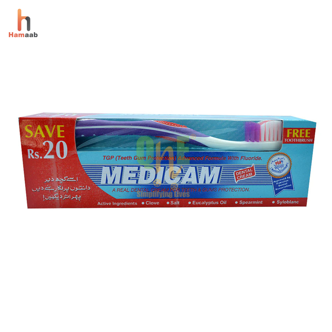 Medicam Dental Cream with Free Toothbrush 180gm